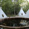New Earth Estate Fire Heated Cedar Hot Tub