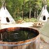 New Earth Estate Fire Heated Cedar Hot Tub